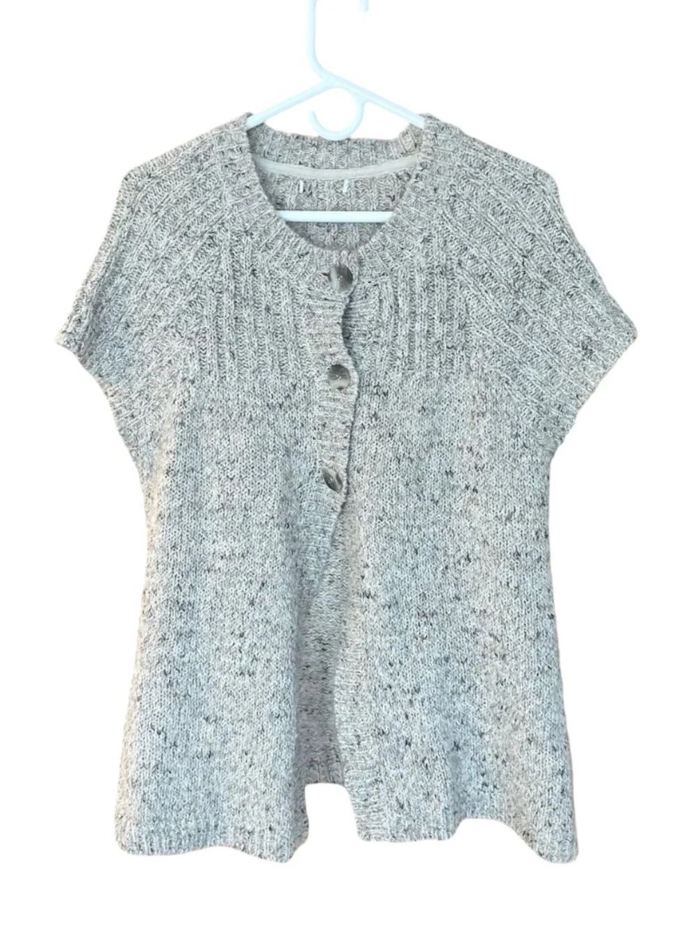 Women's Lightweight Knit Raglan Sleeve Vest-Cardigan Brown/Tan /Cream Large